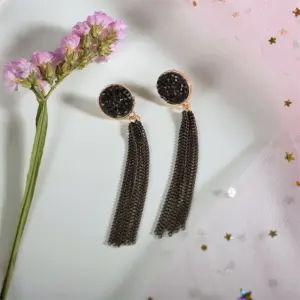 Black Tassel Drop Earrings for Women 8 Hc0550160b8ca459aa29863095cdf3fb89