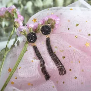 Black Tassel Drop Earrings for Women 10 He218911b4a534e7eb0e3cd21e76b149e5