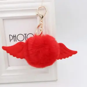 Angel Wings Rabbit Fur Ball Keychain 16 He3eb98cbb88f400b87b4184892b0e377s
