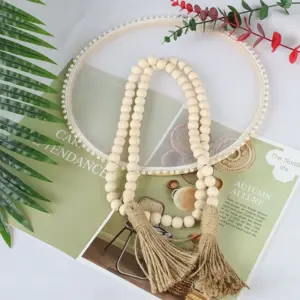 Rustic Wooden Bead Garland for Home Decor 10 Hf433b1659103484dbde8af56fe206bd7j