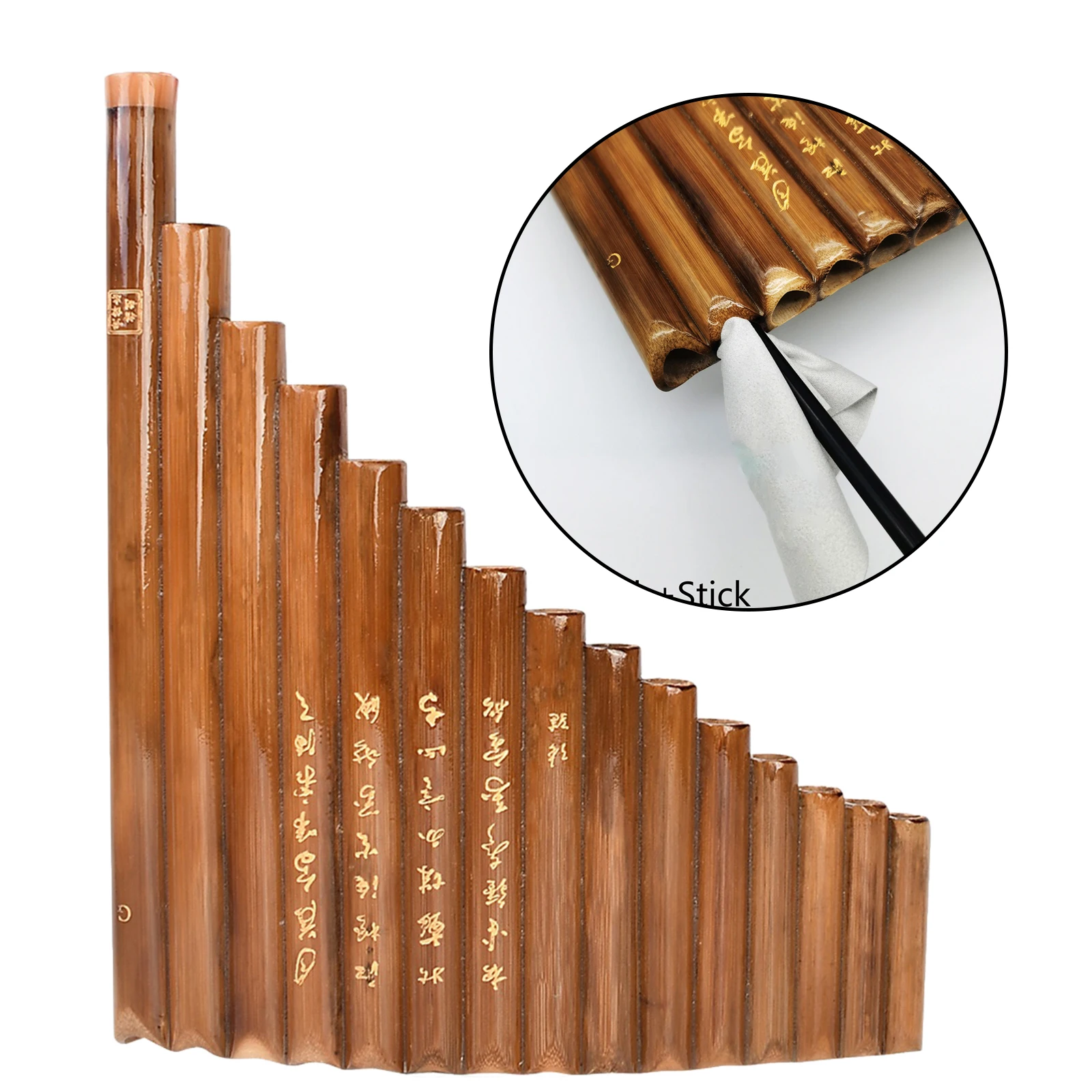 Handcrafted Left-Hand Pan Flute 15 Pipes 5 Handcrafted Left-Hand Pan Flute 15 Pipes - Image 5
