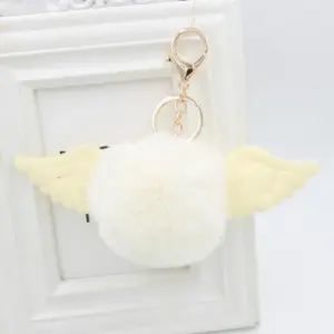 Angel Wings Rabbit Fur Ball Keychain 11 Hf77619fa93a24a659d620b7662c49a8dO