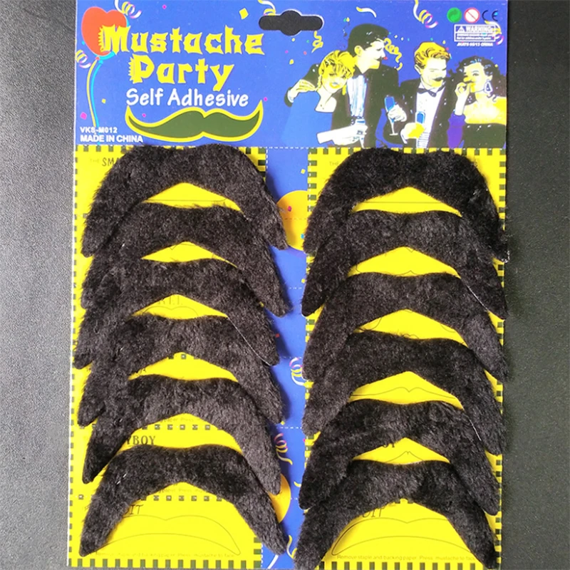 12-Pack Self-Adhesive Fake Mustaches for Parties 2 12-Pack Self-Adhesive Fake Mustaches for Parties - Image 2