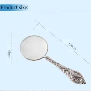 Vintage 5X Carved Magnifier with Silver Handle 11 S00527e23b2444ca9a07a3ac896f020c3v