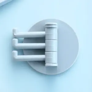 White Wall-Mounted Hook with Swinging Hooks 18 S0080a7a91ed144989bbf61f70b2eb342w