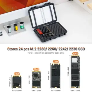 Black M.2 SSD Storage Case for 24 Drives 8 S009da81be6284c30979378b999682227G