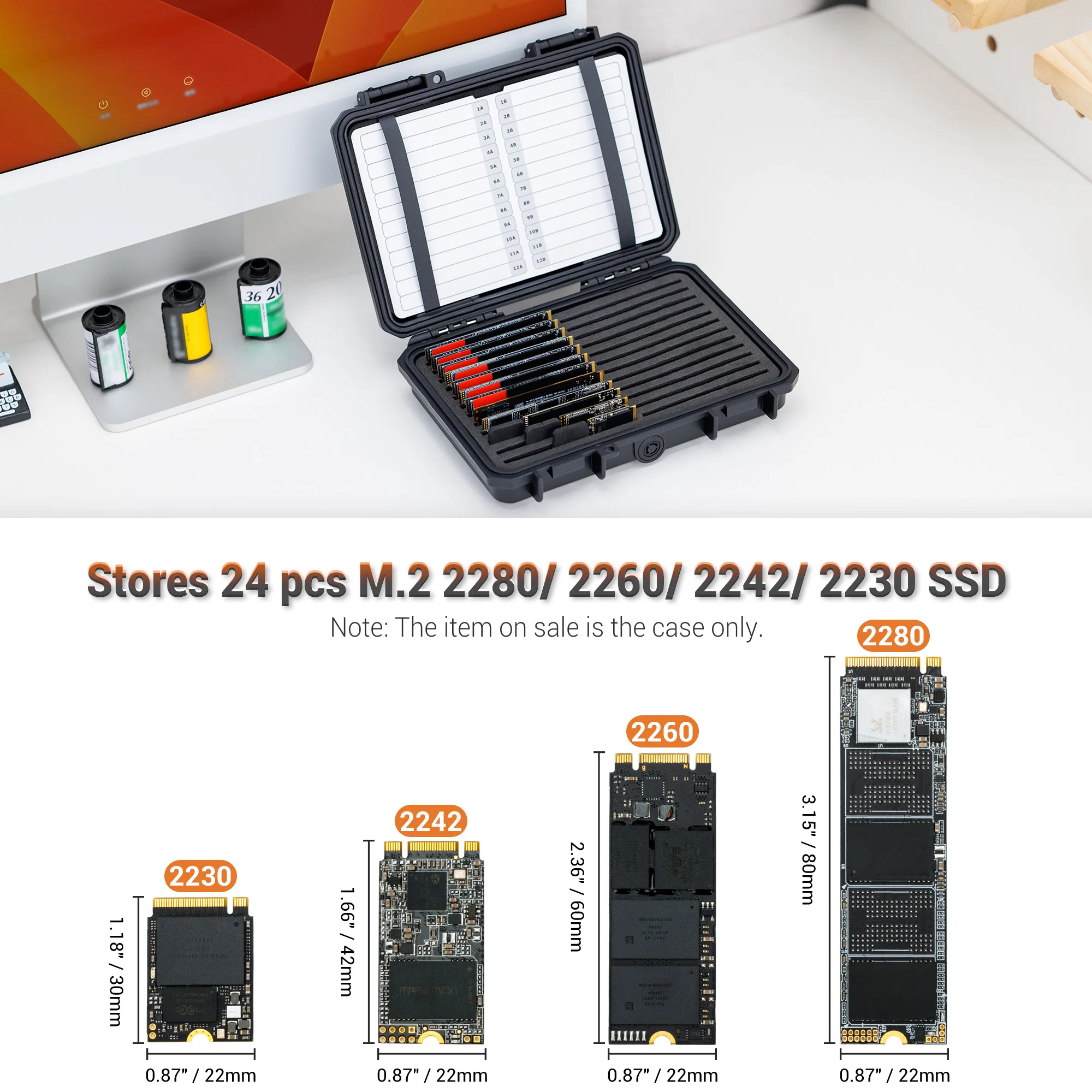 Black M.2 SSD Storage Case for 24 Drives 2 Black M.2 SSD Storage Case for 24 Drives - Image 2