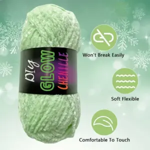 Glow-in-the-Dark Chenille Velvet Yarn for Crafts 13 S00a0177463684ec082389d42e9d3ae54J