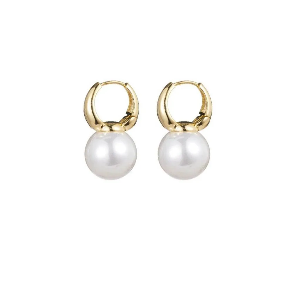 Gold Pearl Drop Earrings for Women 6 Gold Pearl Drop Earrings for Women - Image 6
