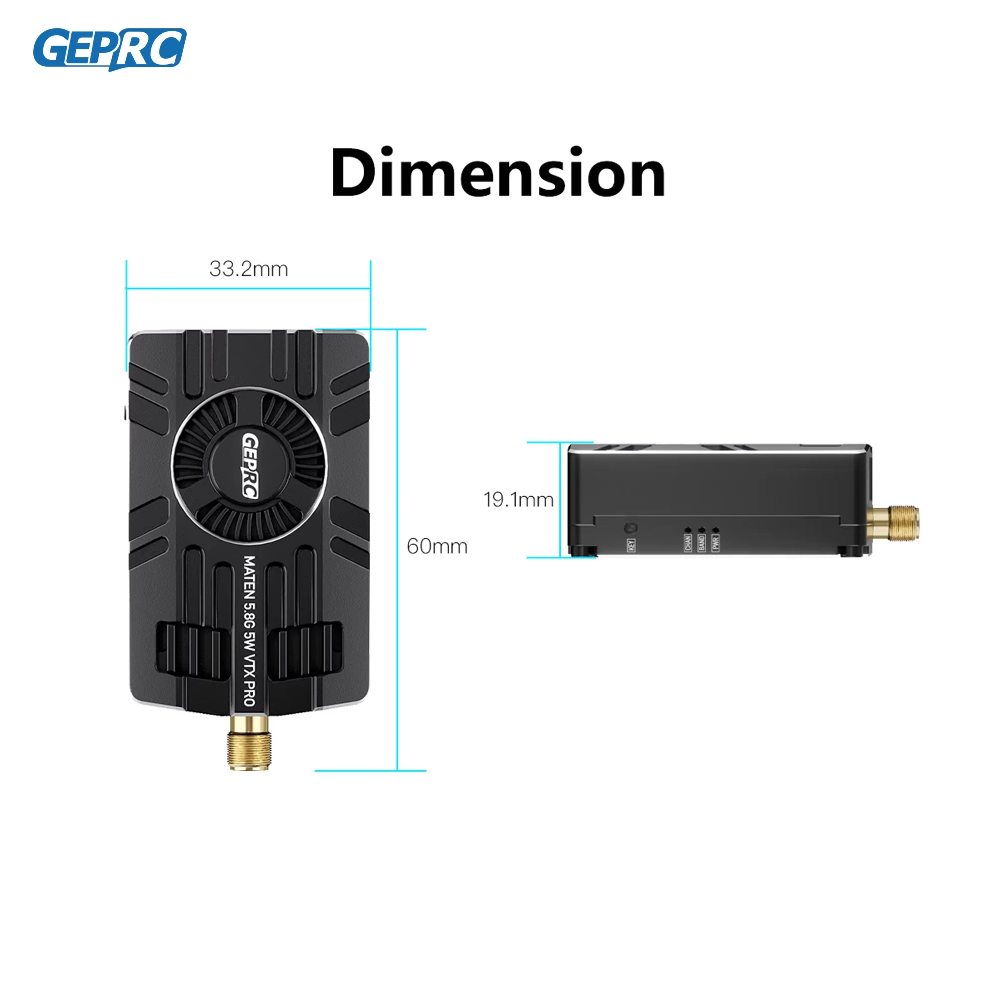 GEPRC MATEN 5.8G VTX PRO Long-Range FPV Transmitter 4 GEPRC MATEN 5.8G VTX PRO Long-Range FPV Transmitter - Image 4