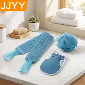 Exfoliating Bath Set with Back Scrubber and Gloves