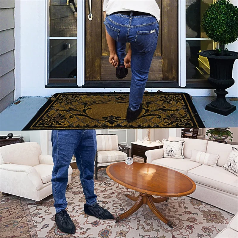 Black Disposable Shoe Covers 15.7x5.9 in, Pack of 100 6 Black Disposable Shoe Covers 15.7x5.9 in, Pack of 100 - Image 6