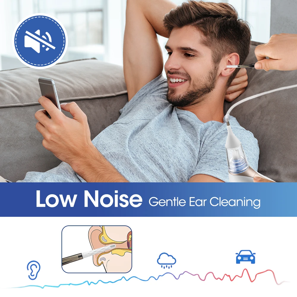 Wireless White Ear Cleaner with Adjustable Suction 4 Wireless White Ear Cleaner with Adjustable Suction - Image 4