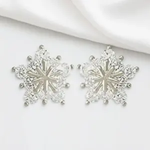 Elegant Snowflake Stud Earrings in Rose Gold 16 S03b5943702934a74b41d5b60d9569b58o