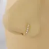 Gold Stainless Steel Nose Ring with Zirconia