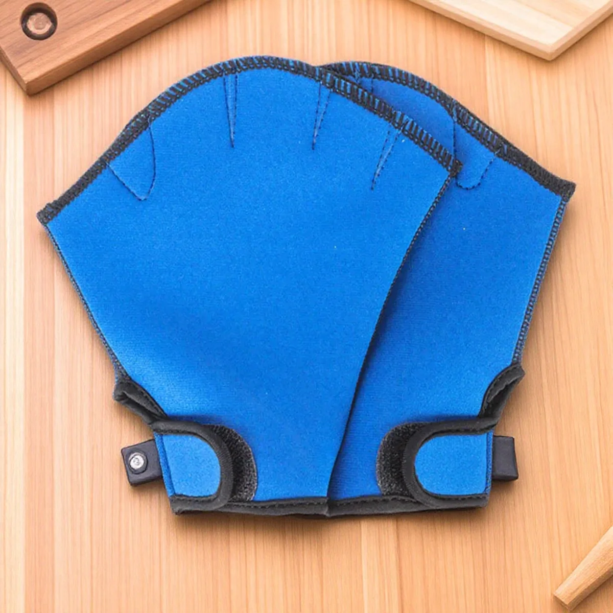 Blue Water-Resistant Swim Gloves with Webbed Fingers 9 Blue Water-Resistant Swim Gloves with Webbed Fingers - Image 9