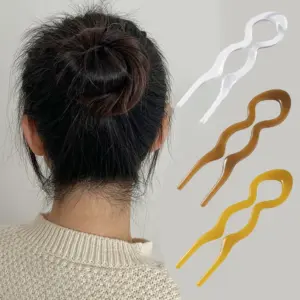 U-Shaped Acetate Hair Stick for Women and Girls