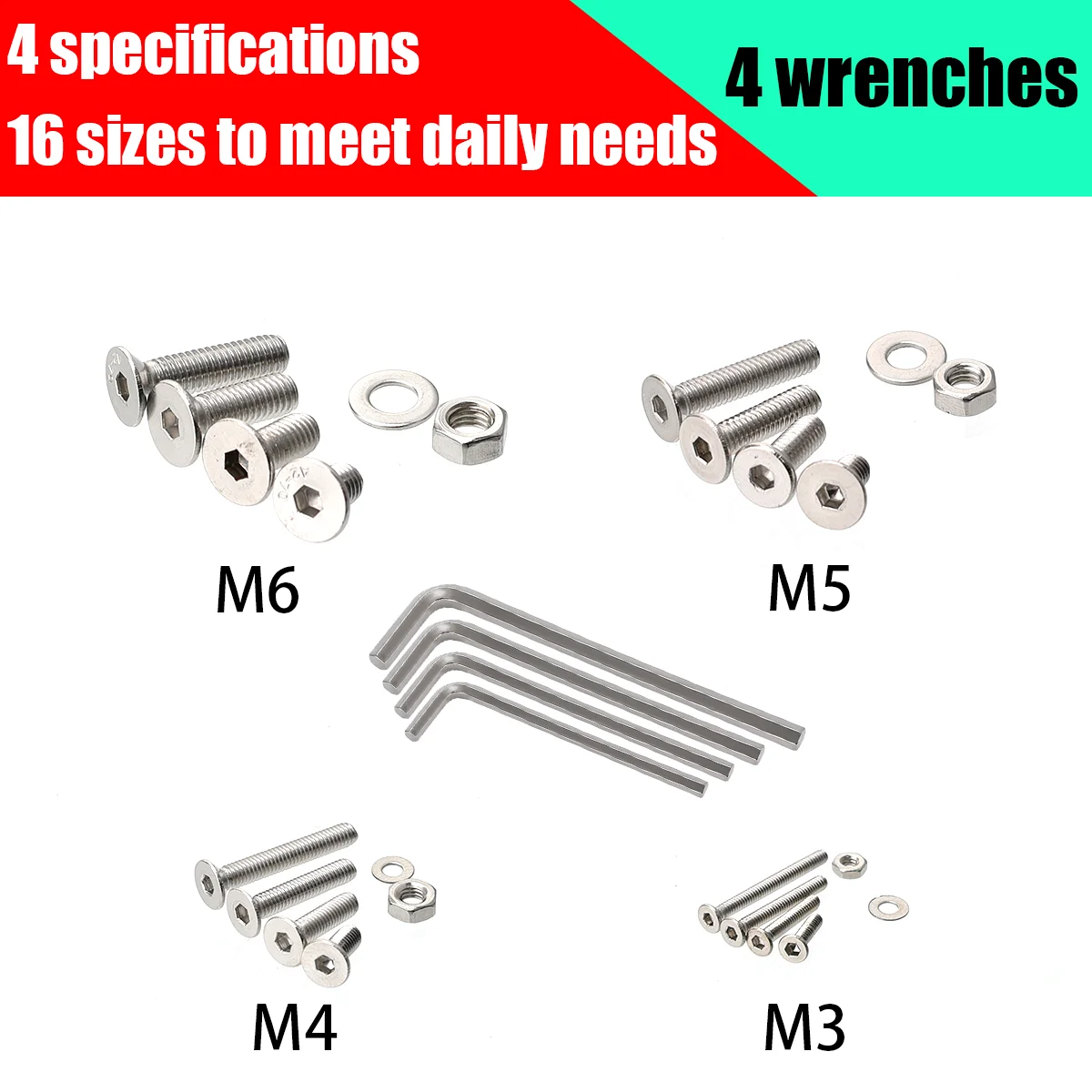 670-Piece Stainless Steel Countersunk Bolt Set 4 670-Piece Stainless Steel Countersunk Bolt Set - Image 4