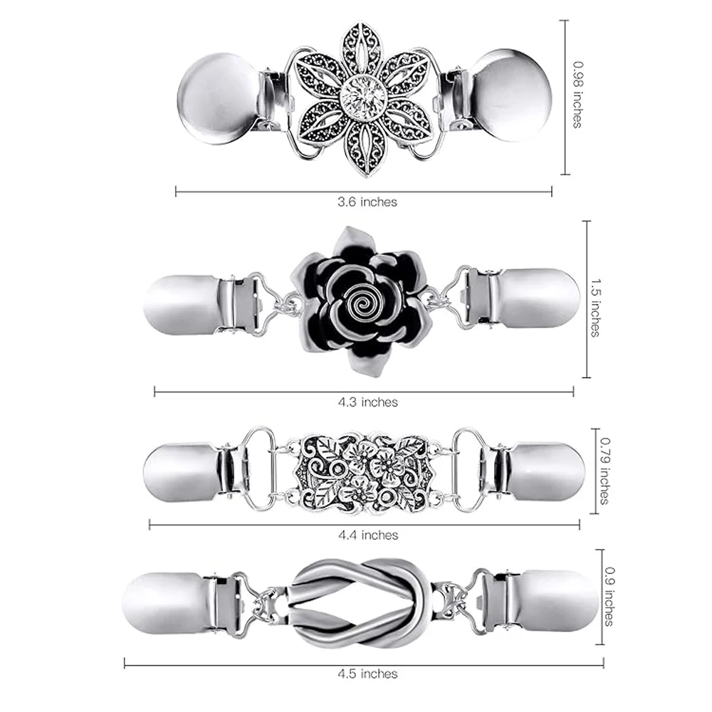 Vintage Metal Brooch Set with Rhinestones 4 Vintage Metal Brooch Set with Rhinestones - Image 4