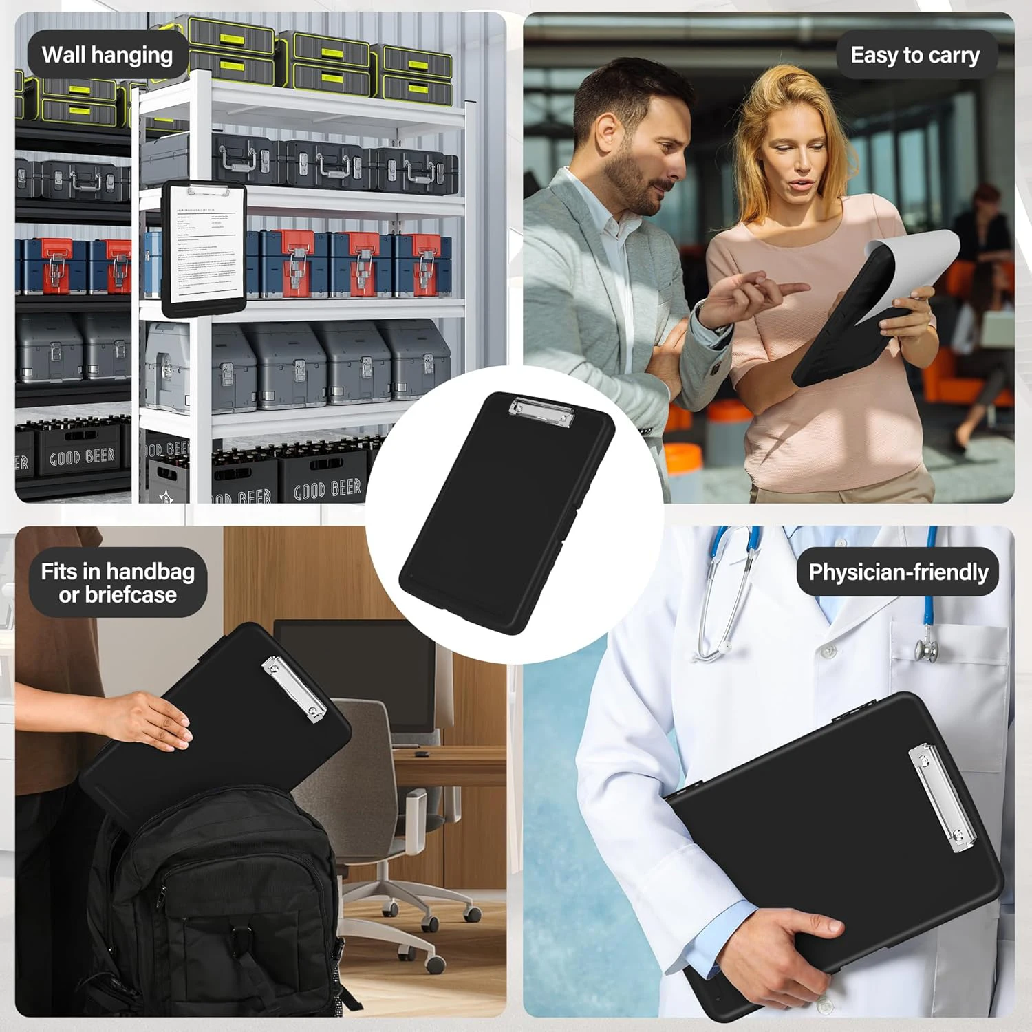 Black Foldable Clipboard with Storage 6 Black Foldable Clipboard with Storage - Image 6