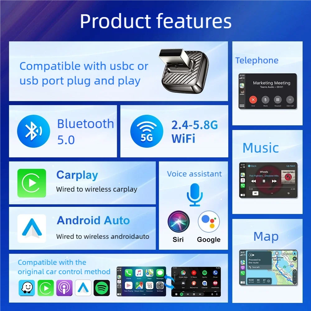 M20 Wireless CarPlay & Android Auto Adapter 3 M20 Wireless CarPlay & Android Auto Adapter - Image 3