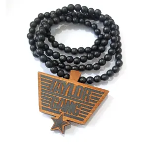 Men's Hip Hop Wooden Pendant Necklace 8 S082f56fb340b4cd0b9a287058ac5a808y