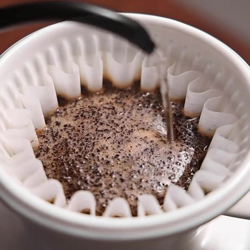 White Wood Pulp Coffee Filters Set of 50 4 White Wood Pulp Coffee Filters Set of 50 - Image 4