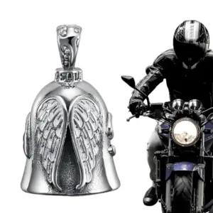 Titanium Motorcycle Bell Keychain with Embossed Wings 10 S099492088374445681d78ae18b04349dJ