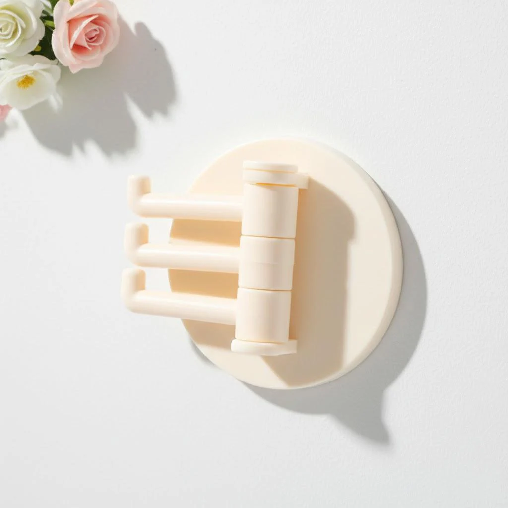 White Wall-Mounted Hook with Swinging Hooks 8 White Wall-Mounted Hook with Swinging Hooks - Image 8