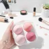 Pastel Makeup Sponge Set with Transparent Container