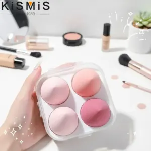 Pastel Makeup Sponge Set with Transparent Container