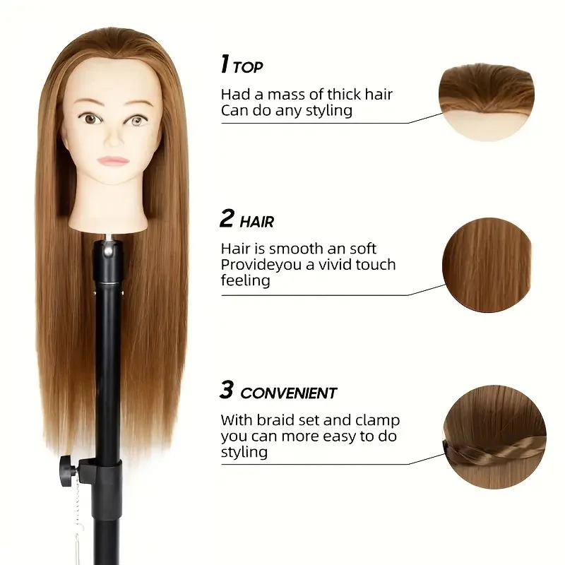 Gold 24-Inch Mannequin Head for Styling 2 Gold 24-Inch Mannequin Head for Styling - Image 2