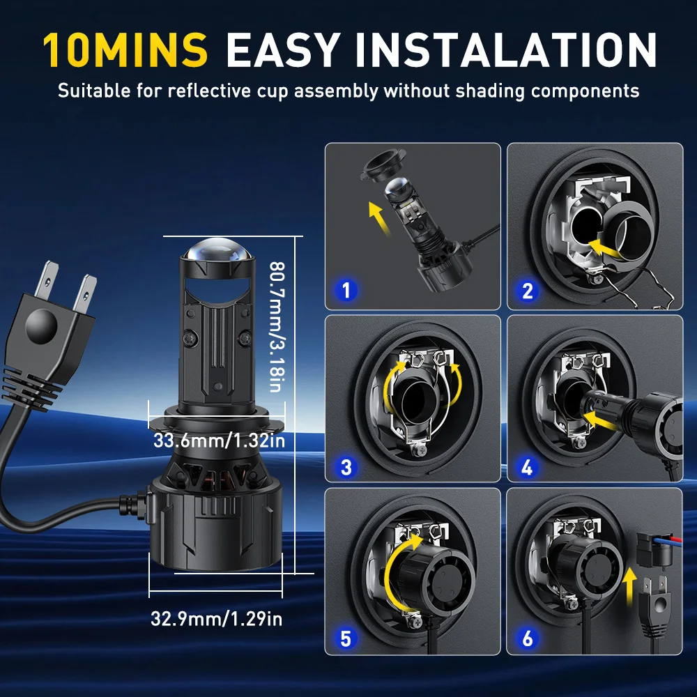 H7 LED Headlight Bulbs 25,000 Lumens 6500K 6 H7 LED Headlight Bulbs 25,000 Lumens 6500K - Image 6