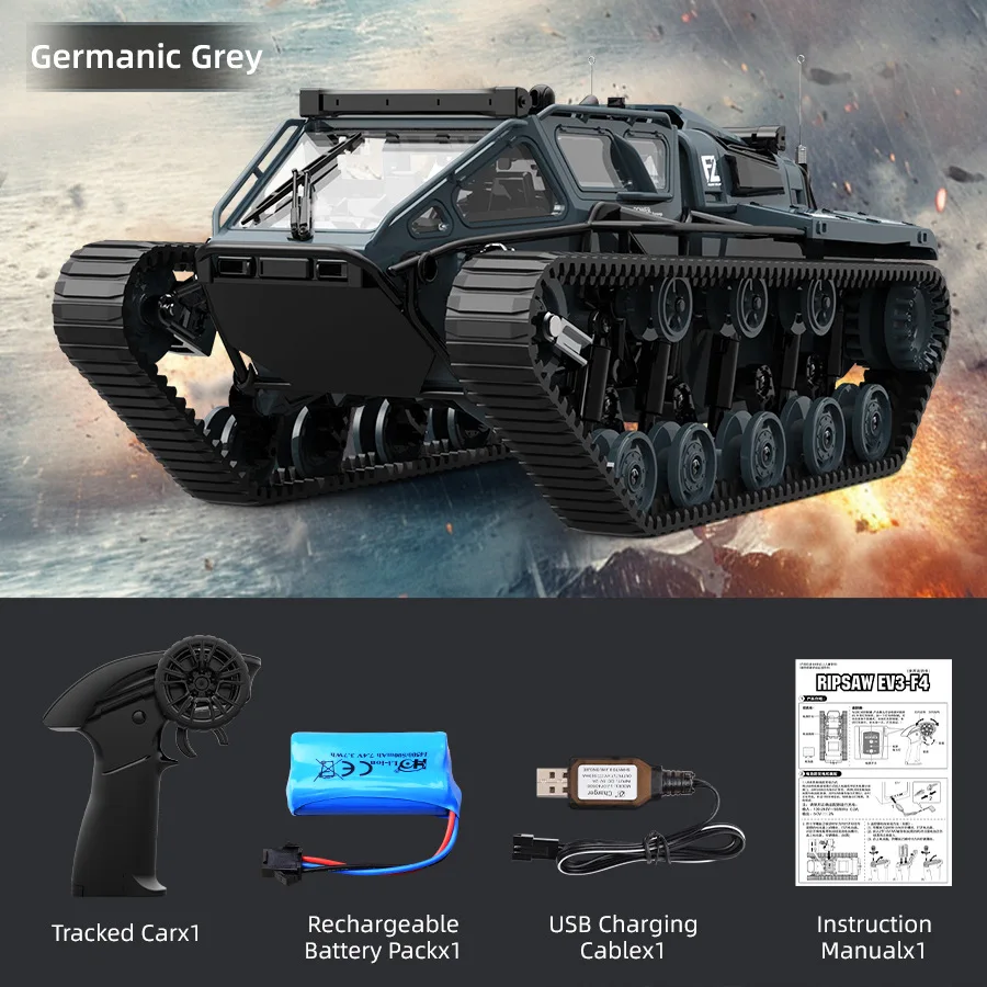 2.4G Remote-Controlled Off-Road Tank in Grey or Yellow 8 2.4G Remote-Controlled Off-Road Tank in Grey or Yellow - Image 8