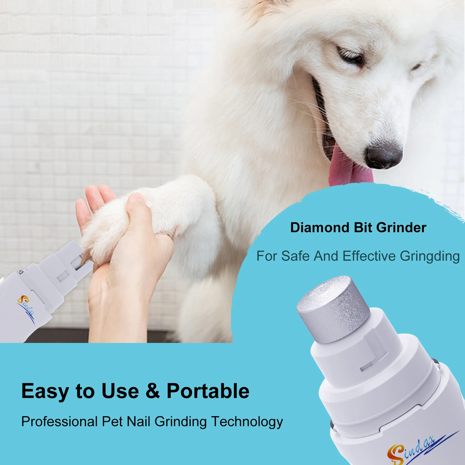 White Electric Dog Nail Grinder for Pets 4 White Electric Dog Nail Grinder for Pets - Image 4