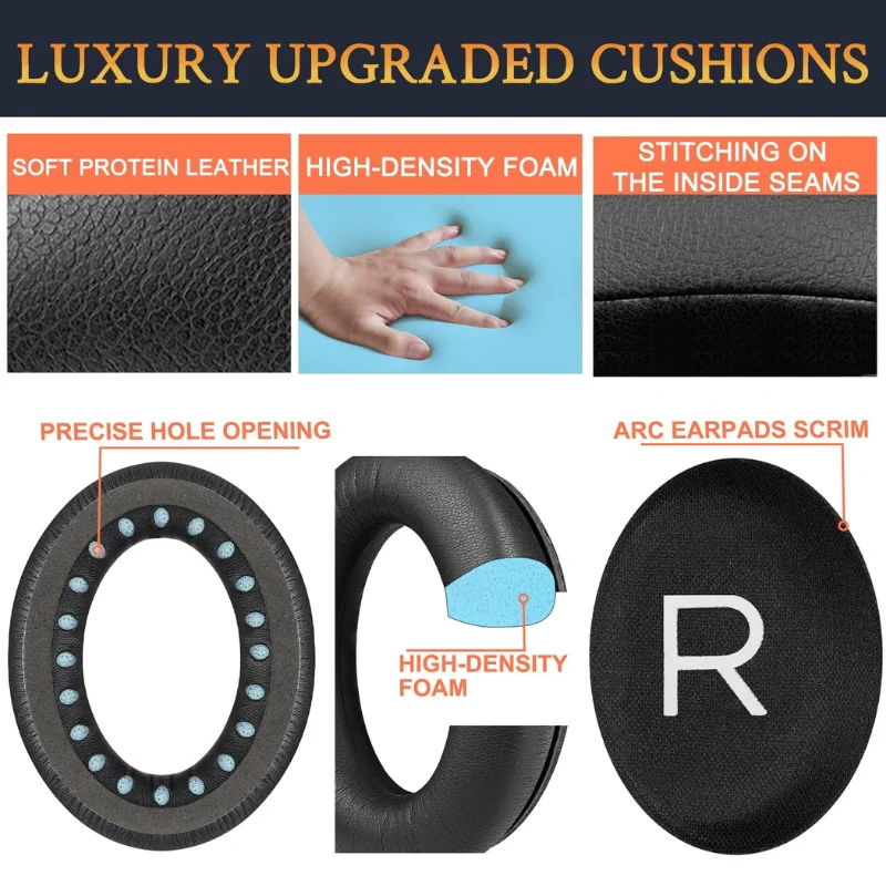 Bose QC45 Leather Replacement Earpads in Multiple Colors 3 Bose QC45 Leather Replacement Earpads in Multiple Colors - Image 3