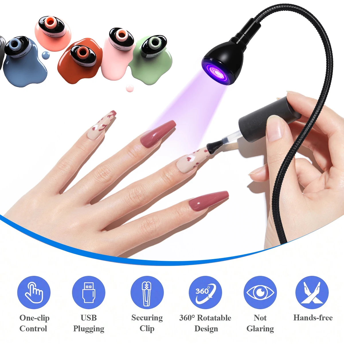 Portable 5W USB LED Nail Lamp for Gel Nails 5 Portable 5W USB LED Nail Lamp for Gel Nails - Image 5