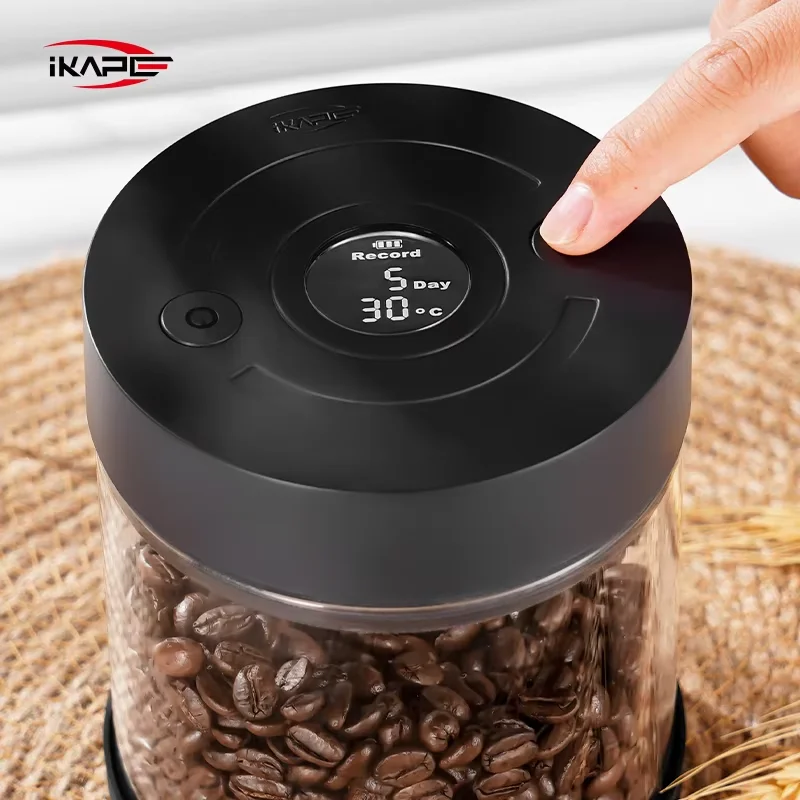 IKAPE Vacuum Coffee Container with Digital Display 2 IKAPE Vacuum Coffee Container with Digital Display - Image 2