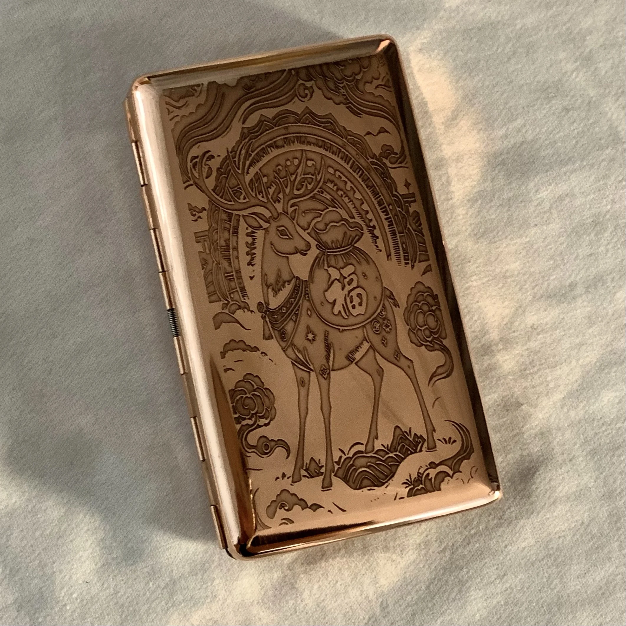 Elegant Purple Copper Cigarette Case 5 Elegant Purple Copper Cigarette Case - Image 5