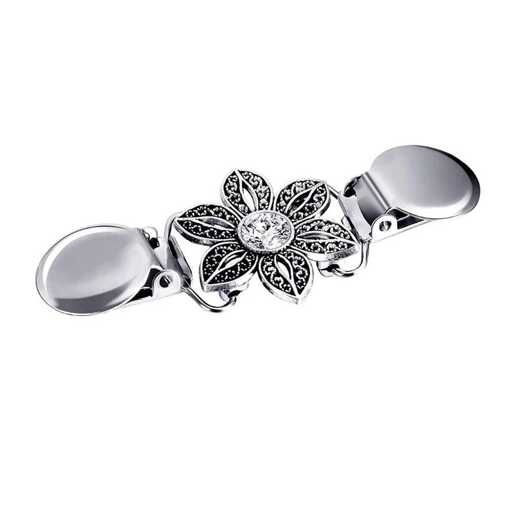 Vintage Metal Brooch Set with Rhinestones 7 Vintage Metal Brooch Set with Rhinestones - Image 7