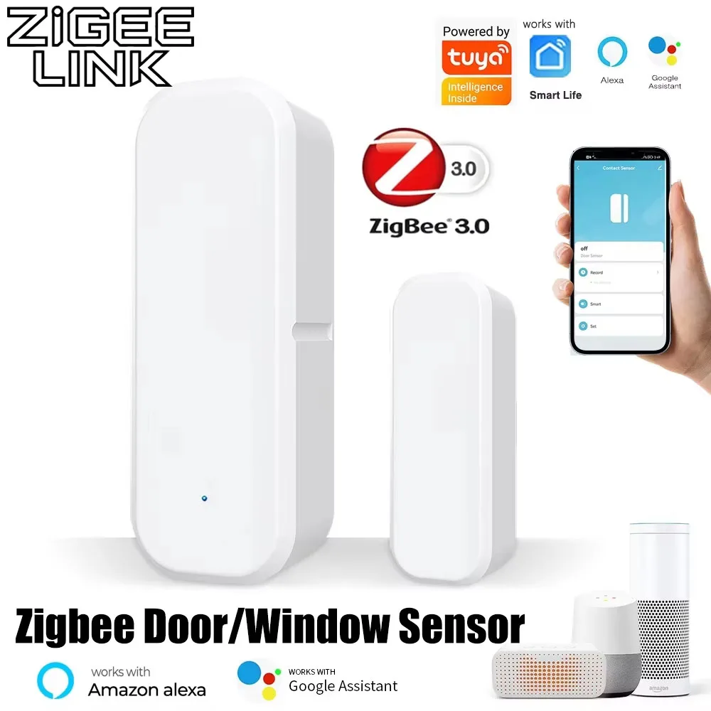White ZigBee 3.0 Door Sensor for Smart Homes 1 White ZigBee 3.0 Door Sensor for Smart Homes