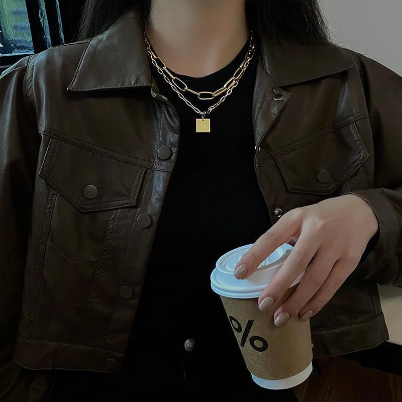 Double Layer Gold Hip-Hop Necklace for Women 3 Double Layer Gold Hip-Hop Necklace for Women - Image 3