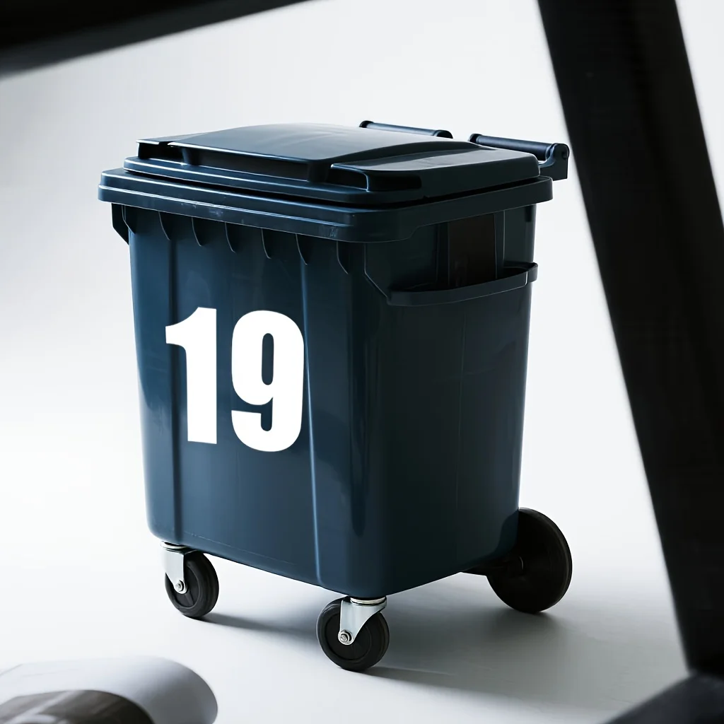 Colorful Waterproof PVC Trash Can Number Stickers 5 Colorful Waterproof PVC Trash Can Number Stickers - Image 5