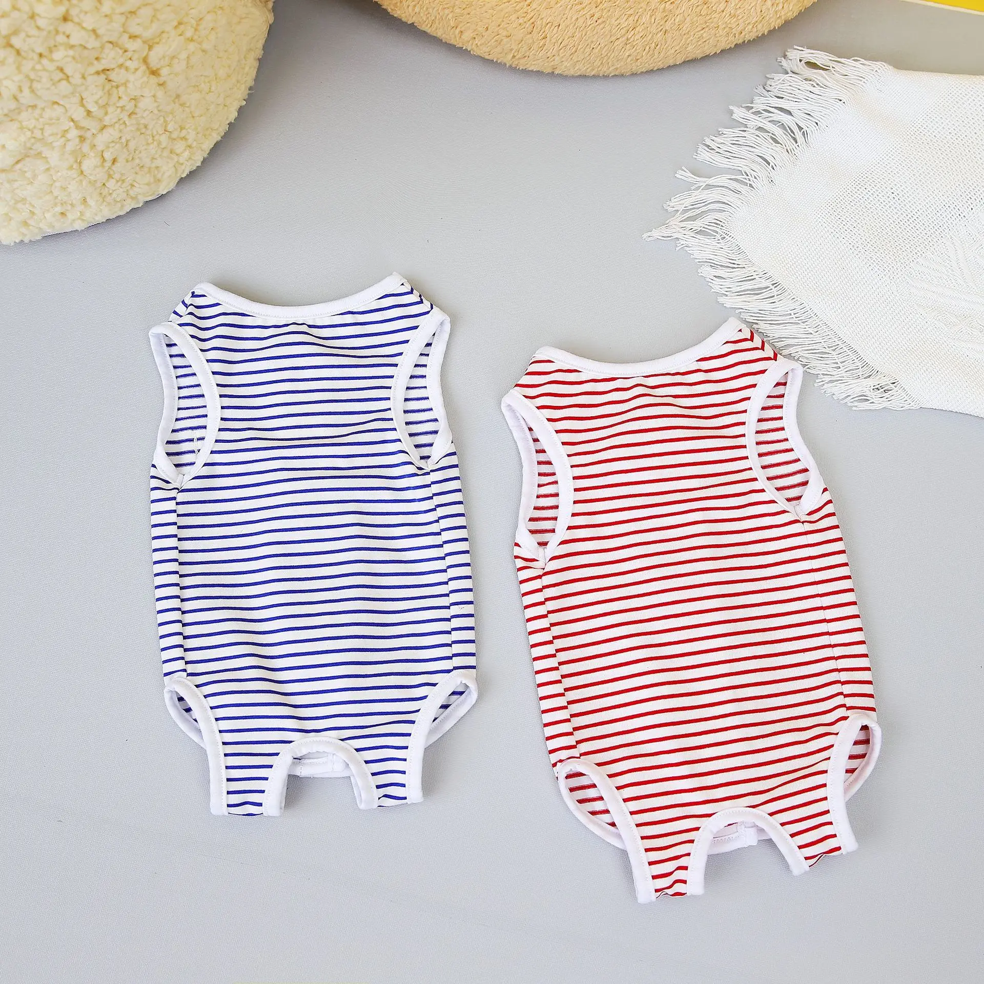 Striped Cat Post-Surgery Recovery Suit in Sizes S-XL 2 Striped Cat Post-Surgery Recovery Suit in Sizes S-XL - Image 2