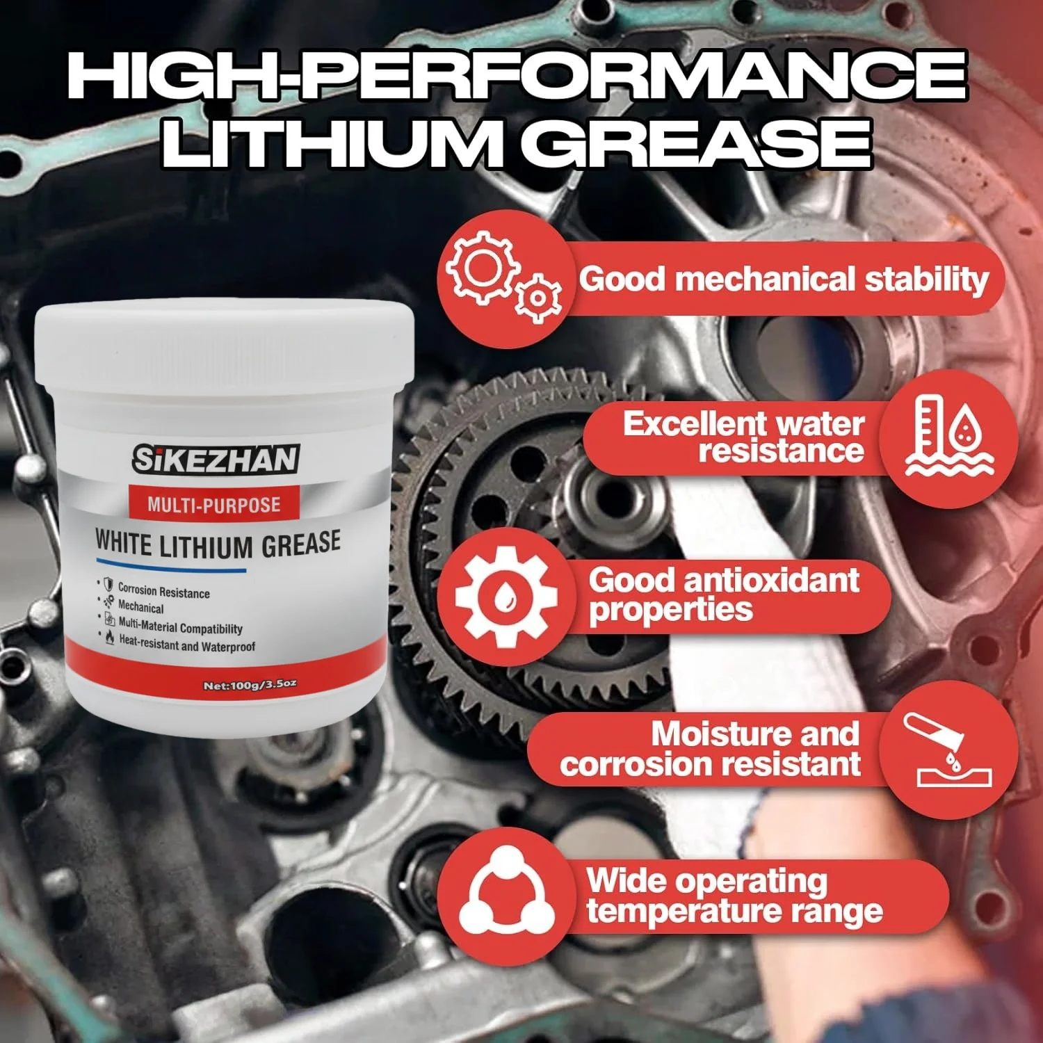 Sikezhans Multi-Purpose White Lithium Grease 100g 5 Sikezhans Multi-Purpose White Lithium Grease 100g - Image 5