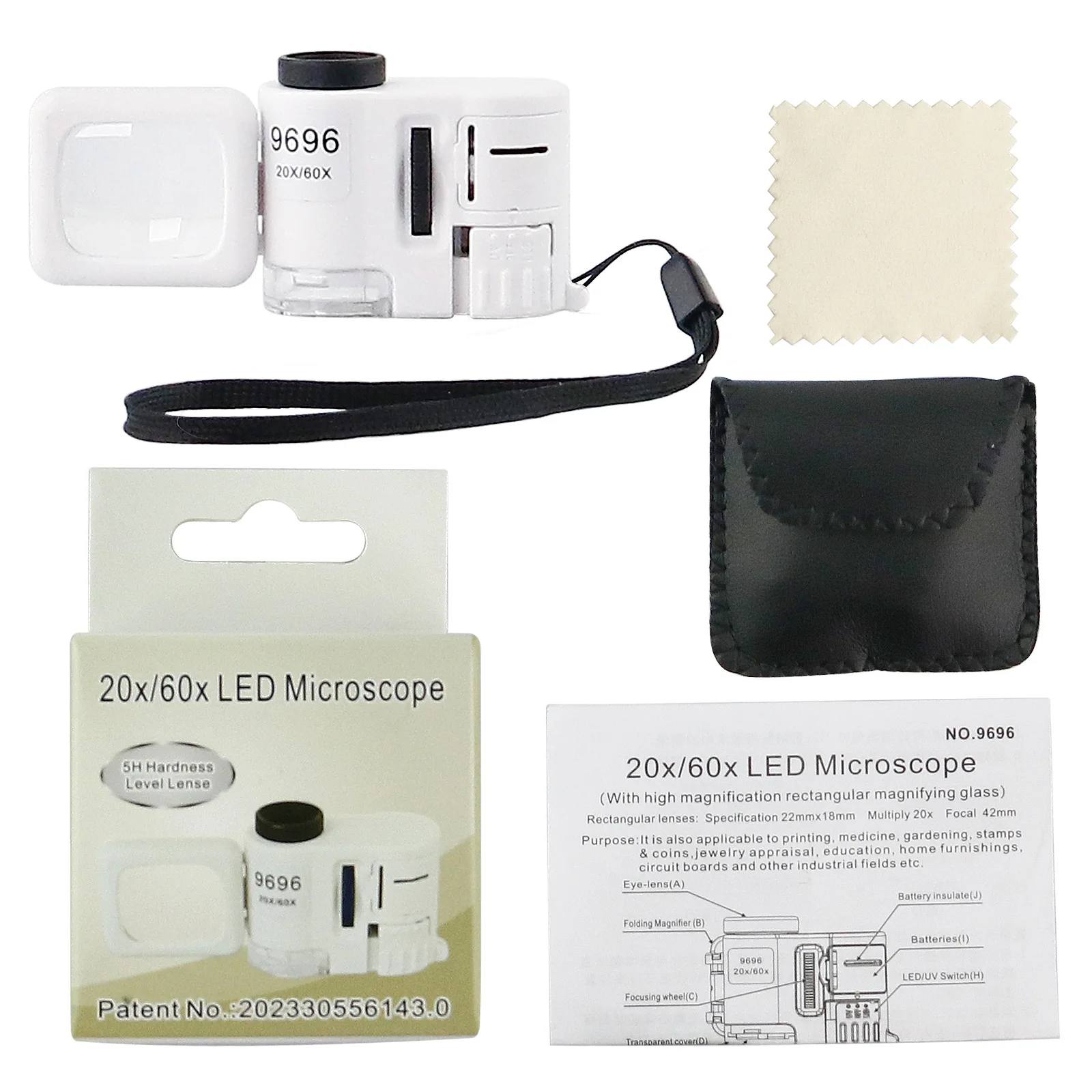 Portable LED Magnifying Glass with Dual 20X/60X 3 Portable LED Magnifying Glass with Dual 20X/60X - Image 3