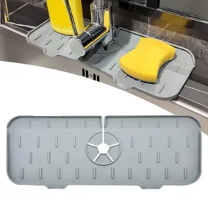 Silicone Faucet Splash Guard Mat in Black & Orange 10 S142d81df23c74b7aae5ff5a3e4c9e03co