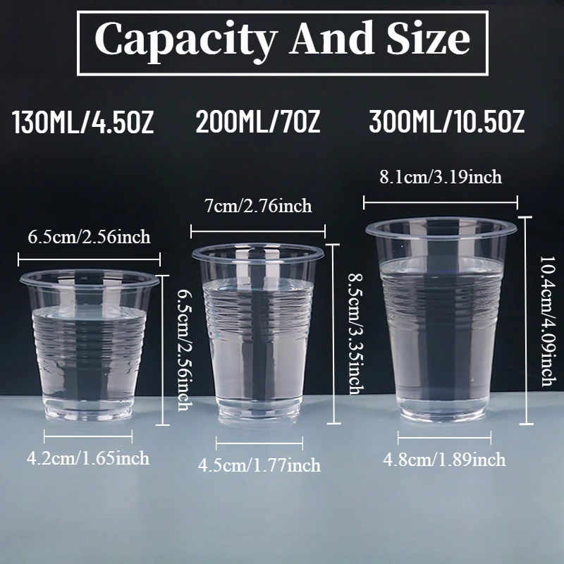 Disposable Transparent Plastic Cups (50/100 pcs) 2 Disposable Transparent Plastic Cups (50/100 pcs) - Image 2