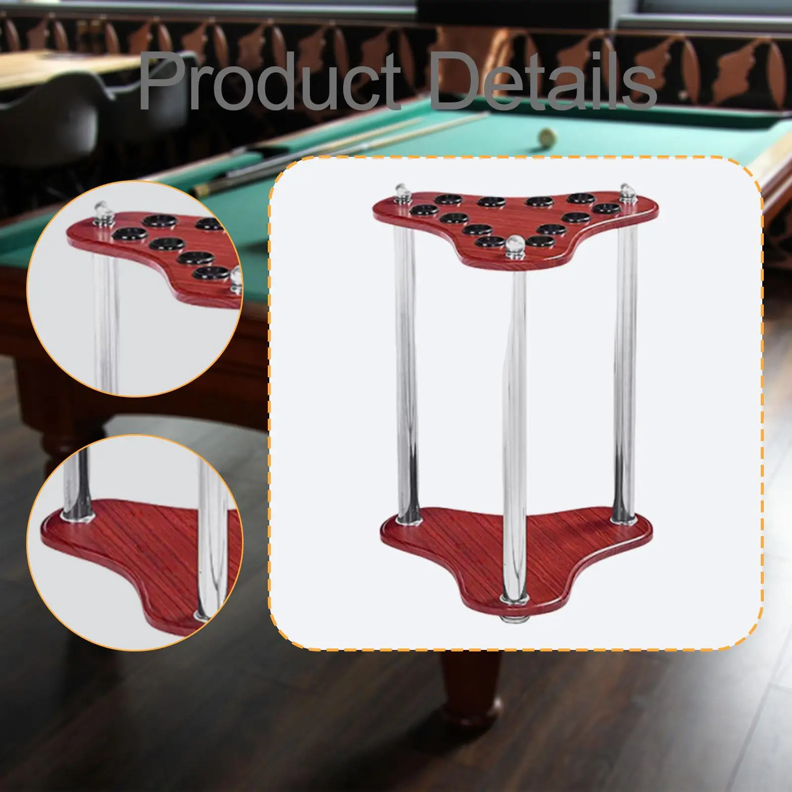 Elegant 12-Slot Wooden Pool Cue Rack 6 Elegant 12-Slot Wooden Pool Cue Rack - Image 6