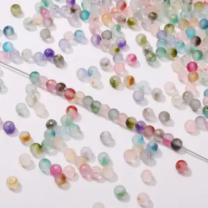 Frosted Gold Splattered Glass Beads Set 14 S1582b1061aba4e53a509fb113050e8c5l